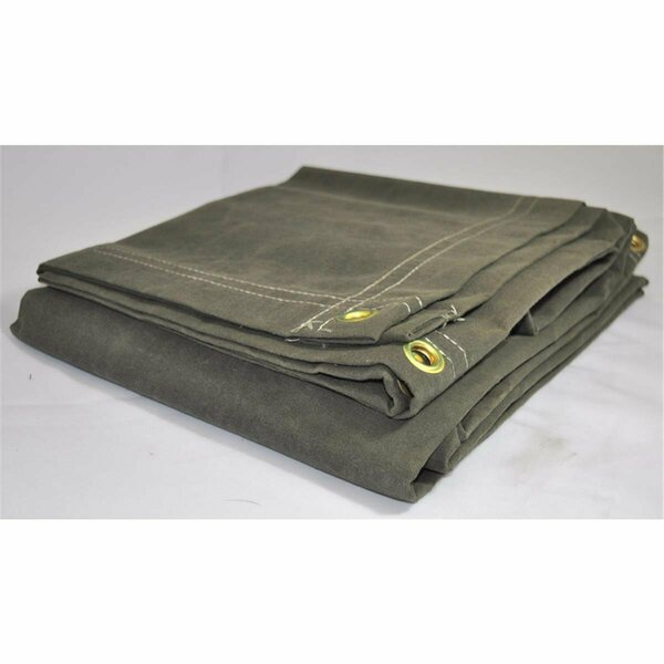 Tepee Supplies 12 x 24 ft. Heavy Duty Canvas Tarp, Olive TE2515402